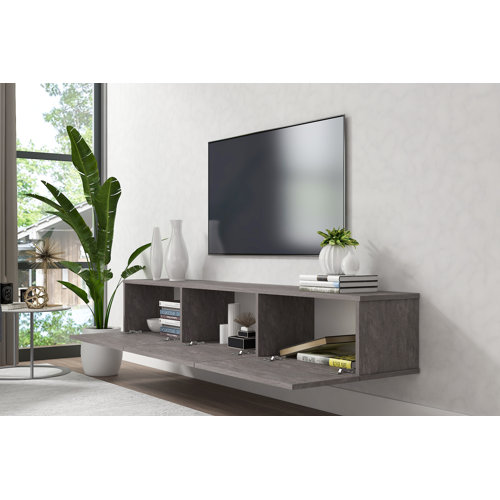 Wrought Studio Ozge Floating Minimalist TV Stand for up to 80" TV Wall